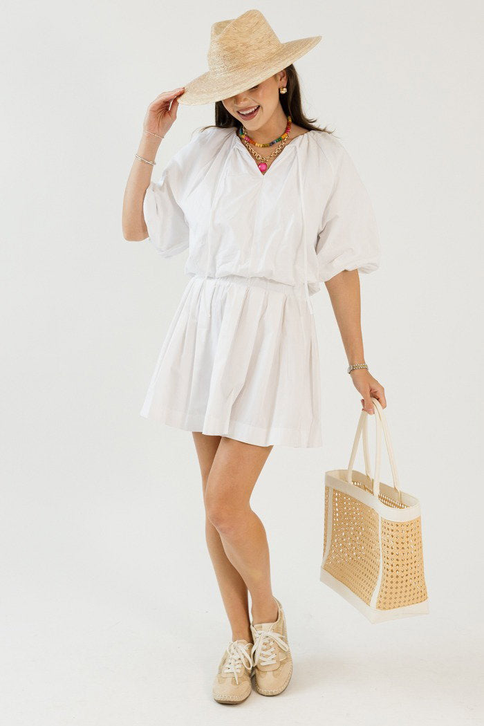 Tatum Bubble Hem Top, White