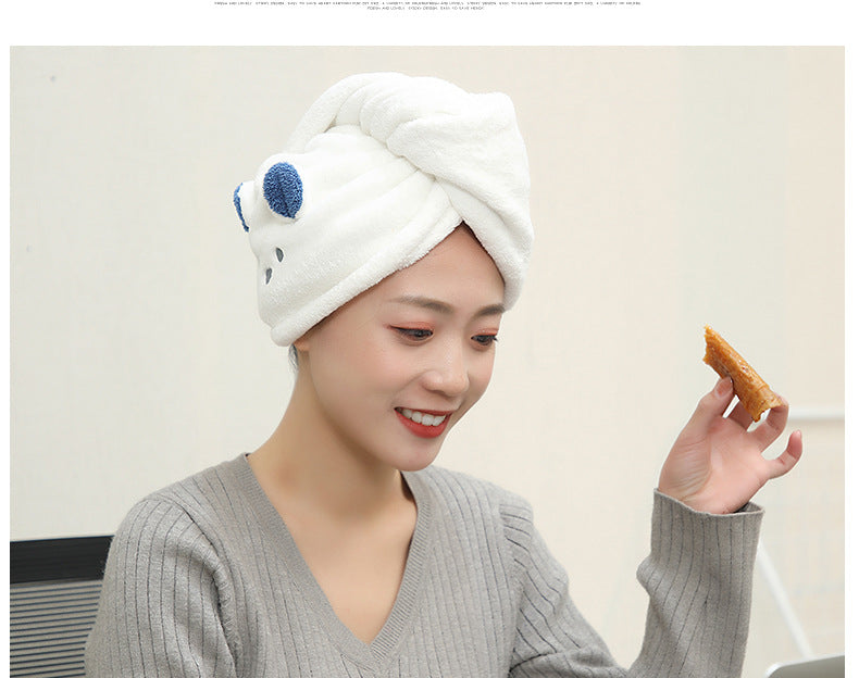 Cute Cartoon Synthetic Fibre Hair-drying Cap