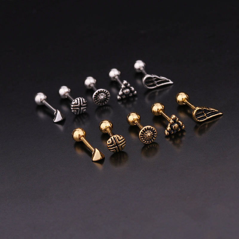 Korean Fashion  Stainless Steel Pierced Mini Earrings