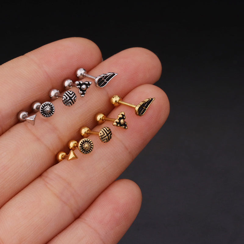 Korean Fashion  Stainless Steel Pierced Mini Earrings