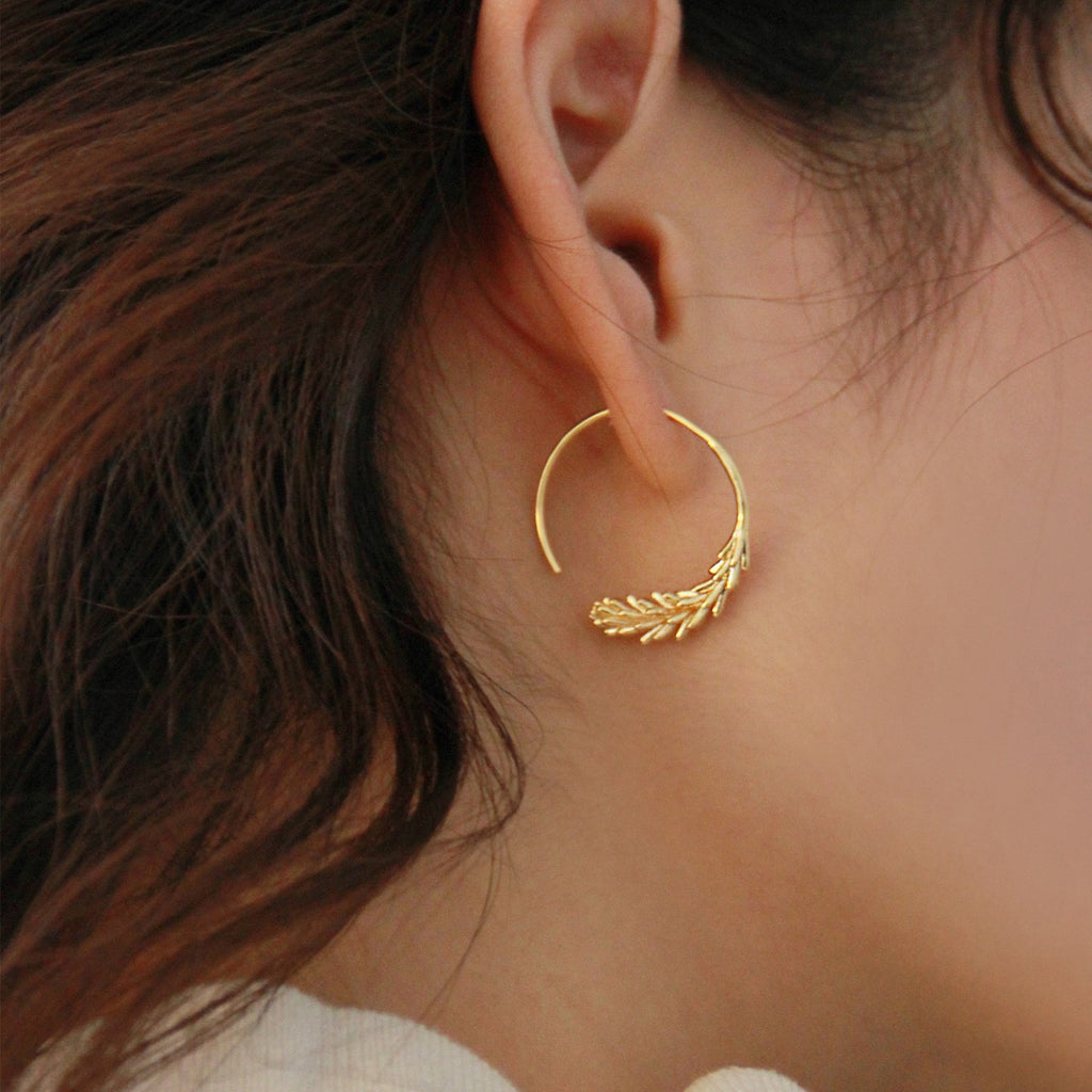 French Style Grain Copper Earrings Plating Copper Earrings