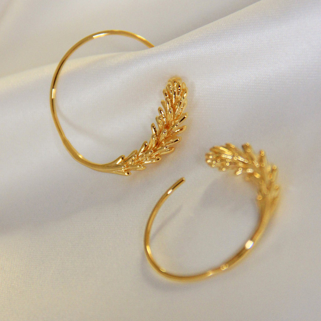 French Style Grain Copper Earrings Plating Copper Earrings