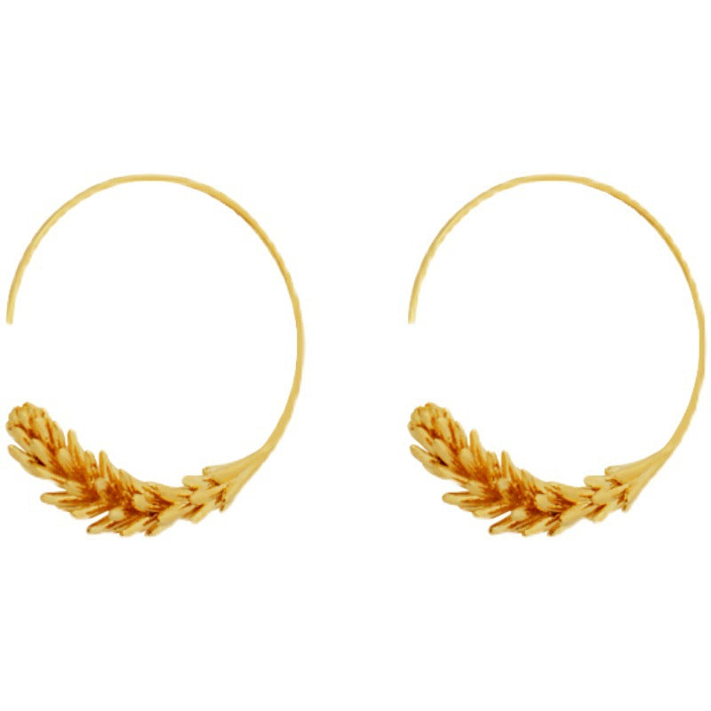 French Style Grain Copper Earrings Plating Copper Earrings