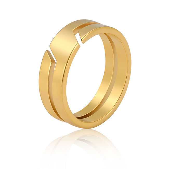 Fashion Solid Color Stainless Steel Plating Rings 1 Piece
