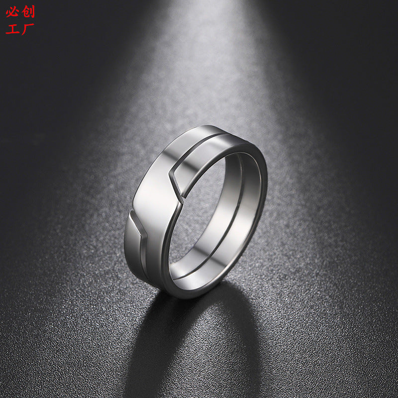 Fashion Solid Color Stainless Steel Plating Rings 1 Piece