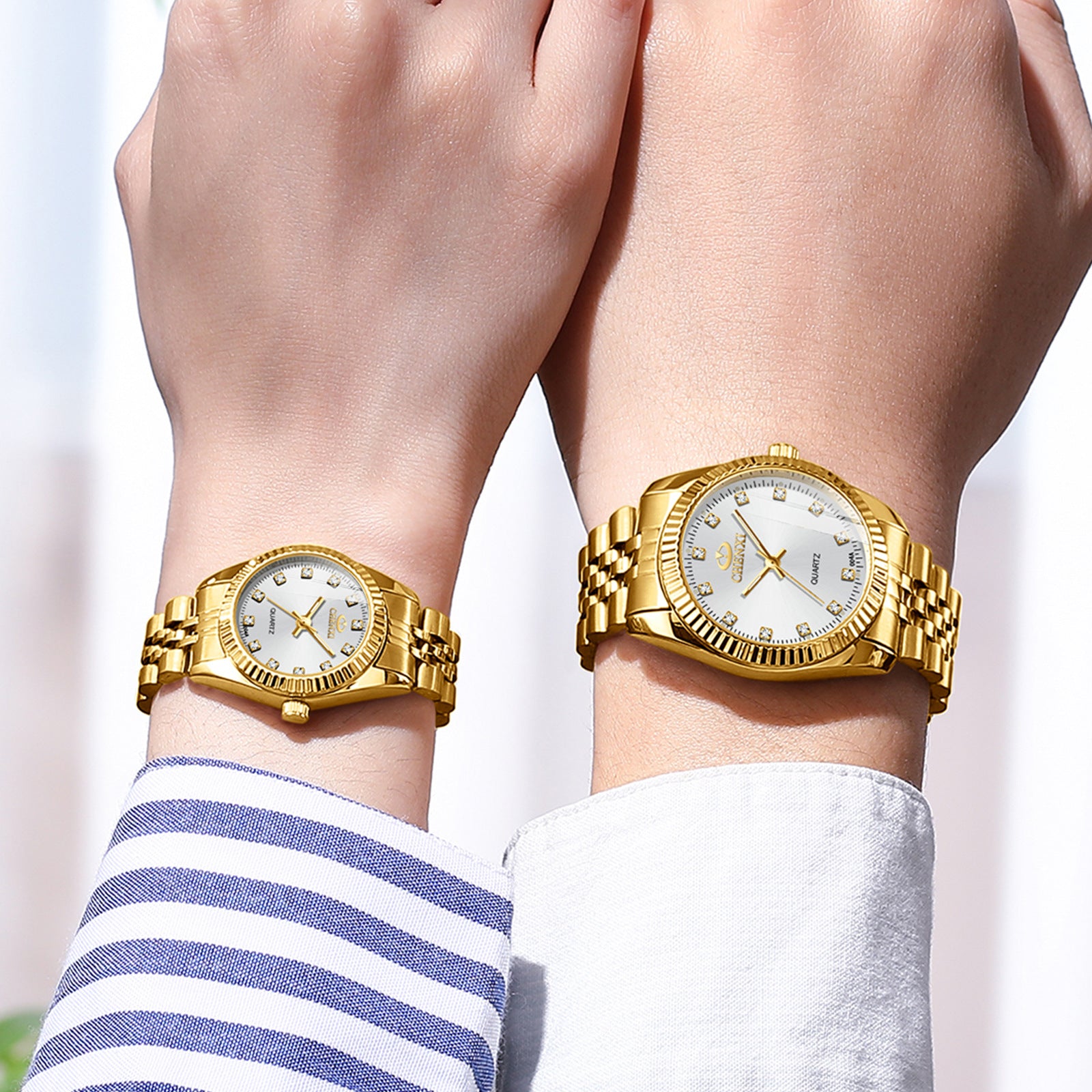 Fashion Solid Color Butterfly Double Snap Quartz Watch Men's Watches