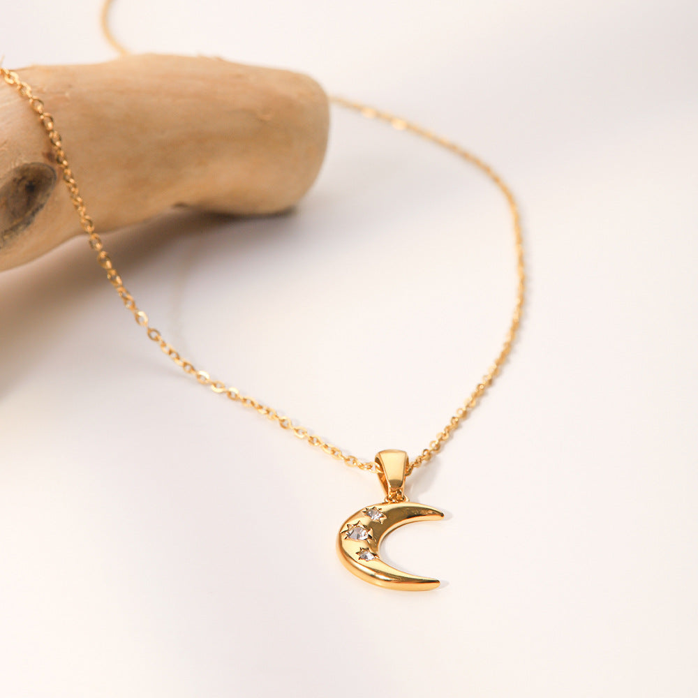Geometric Diamond Necklace For Women With 18K Real Gold Plated 304 Stainless Steel And PVD Coated Cuban Link Chain