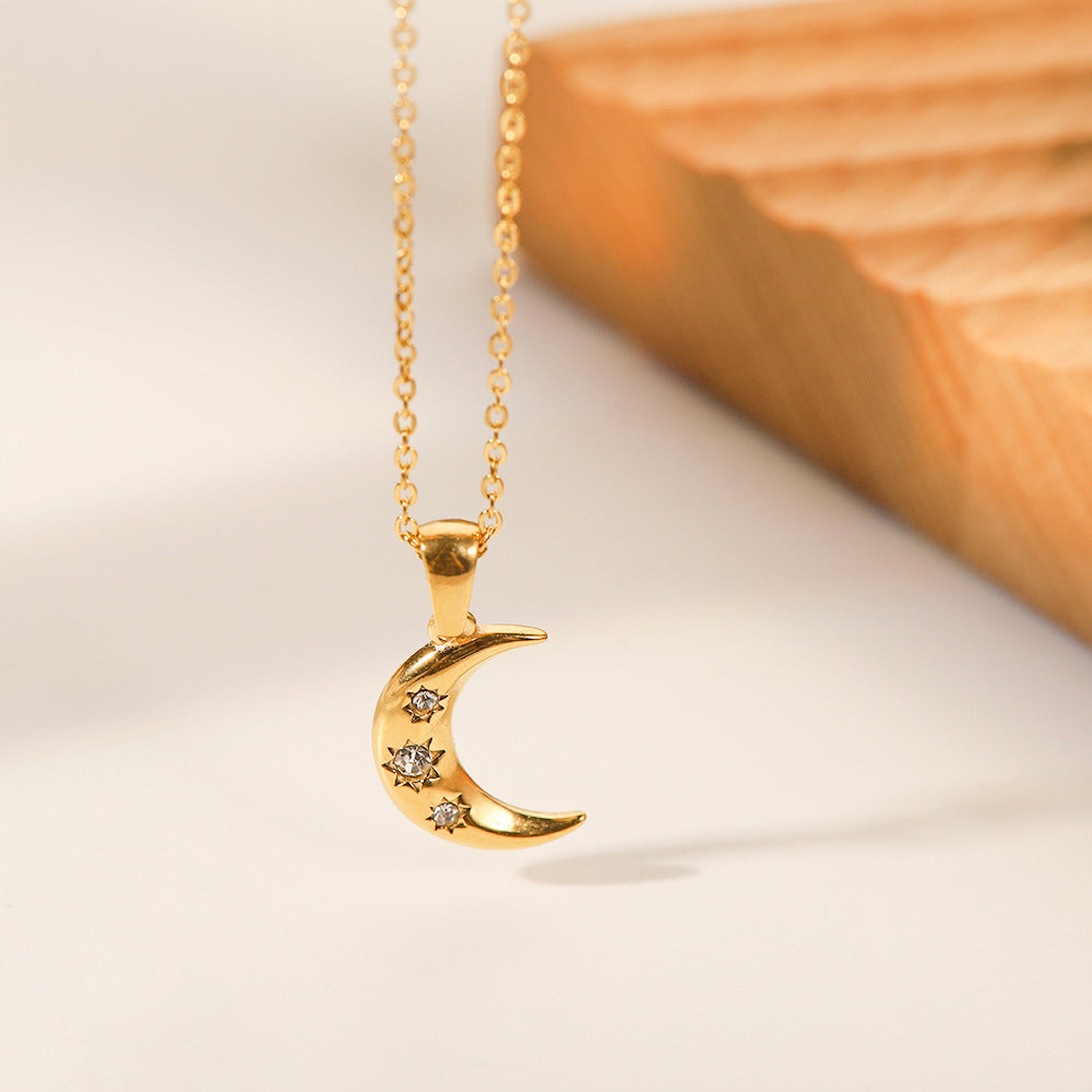 Geometric Diamond Necklace For Women With 18K Real Gold Plated 304 Stainless Steel And PVD Coated Cuban Link Chain