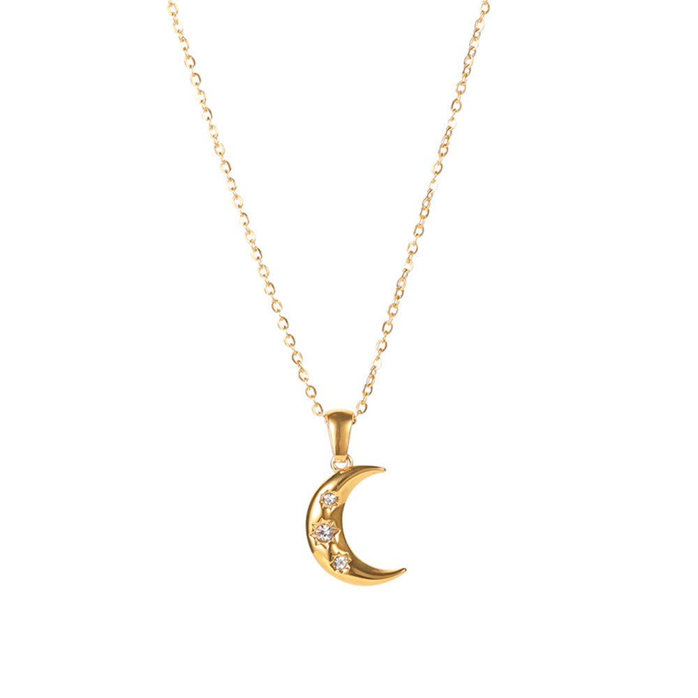 Geometric Diamond Necklace For Women With 18K Real Gold Plated 304 Stainless Steel And PVD Coated Cuban Link Chain