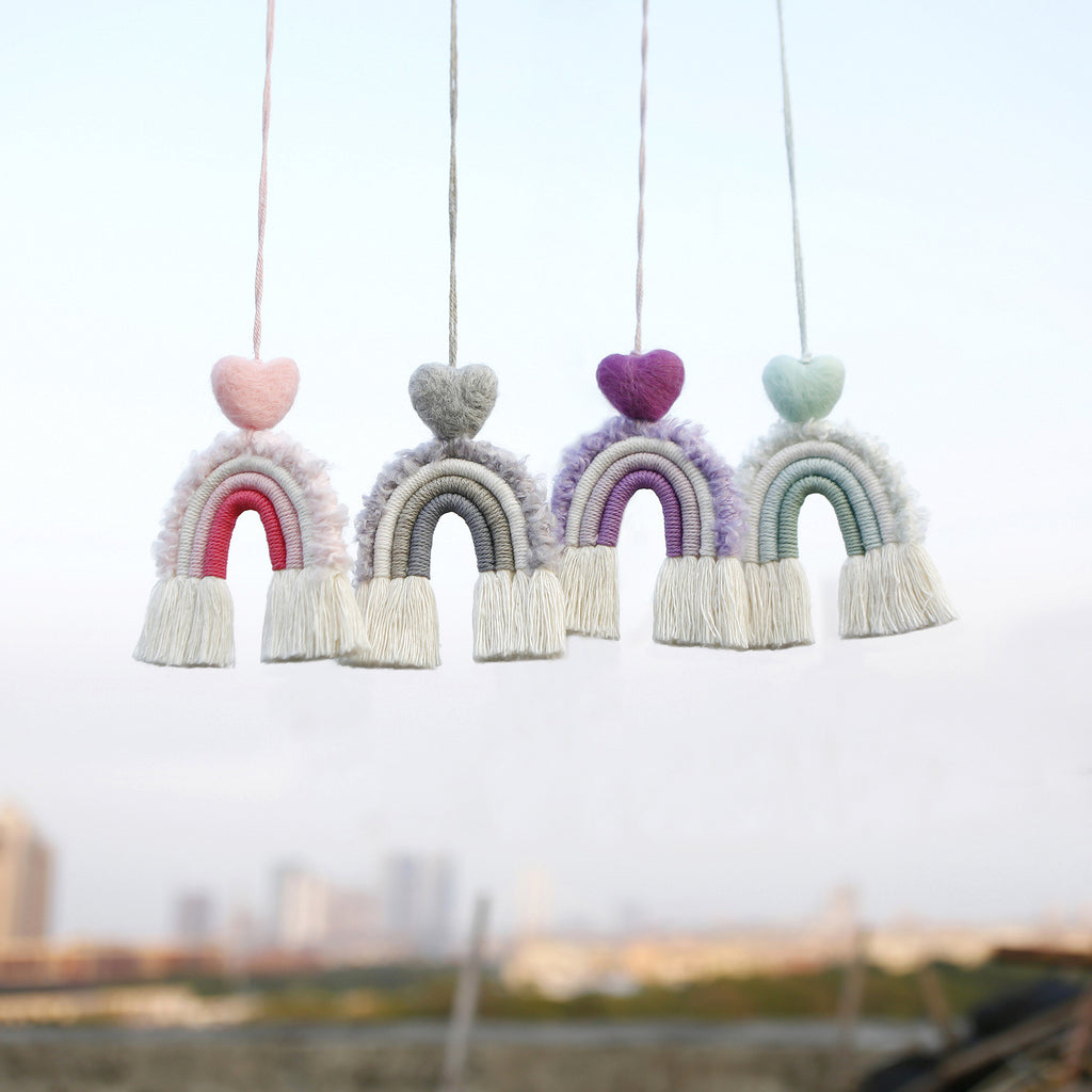 1 Piece Fashion Rainbow Wood Cotton Thread Knitting Pendant