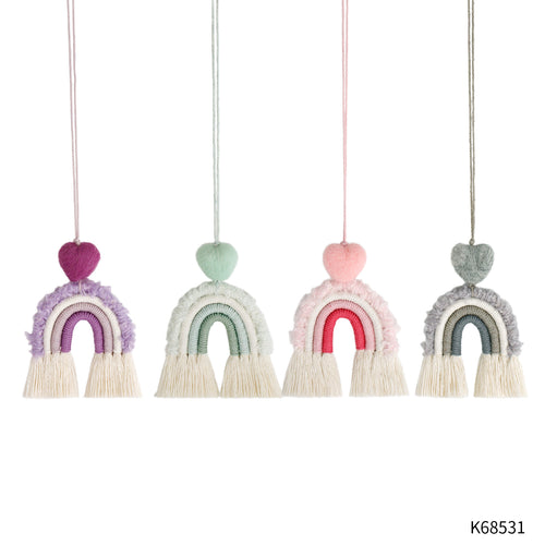 1 Piece Fashion Rainbow Wood Cotton Thread Knitting Pendant