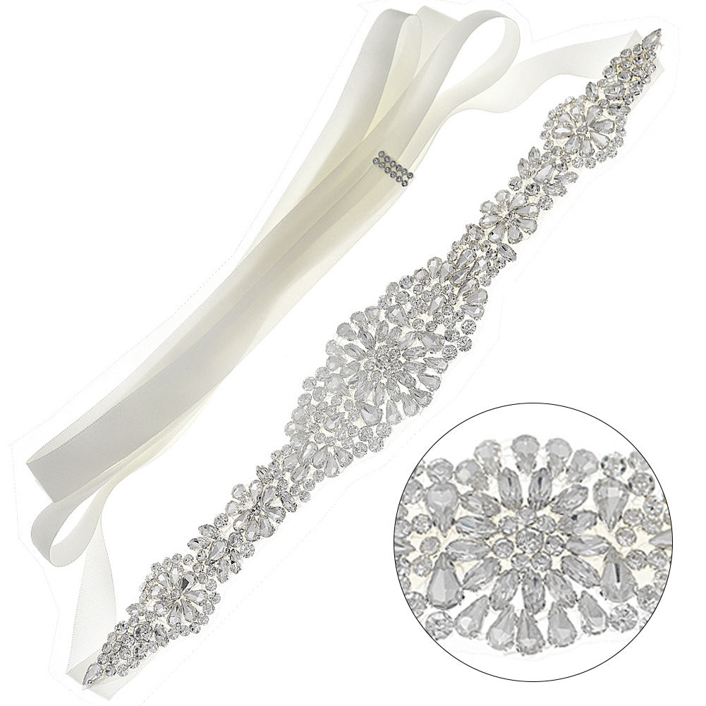 Fashion Geometric Woven Fabric Rhinestone Women's Chain Belts 1 Piece
