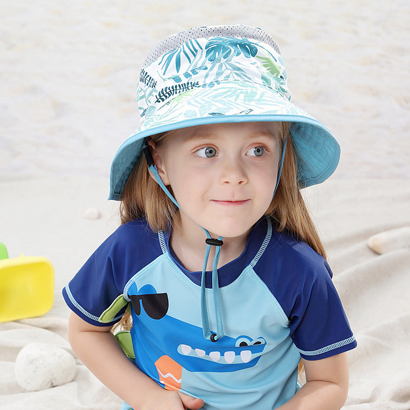 Children's Unisex Bucket Hat Featuring Cartoon Character Plant Design, Made With 100% Fabric, Perfect For Kids