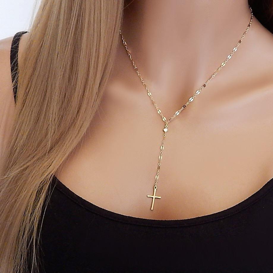 Fashion Cross Alloy Plating Necklace
