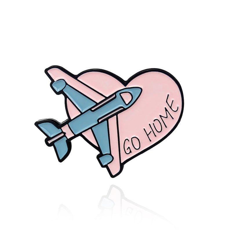 Airplane Pin Made Of Alloy Featuring Stoving Varnish Craftsmanship