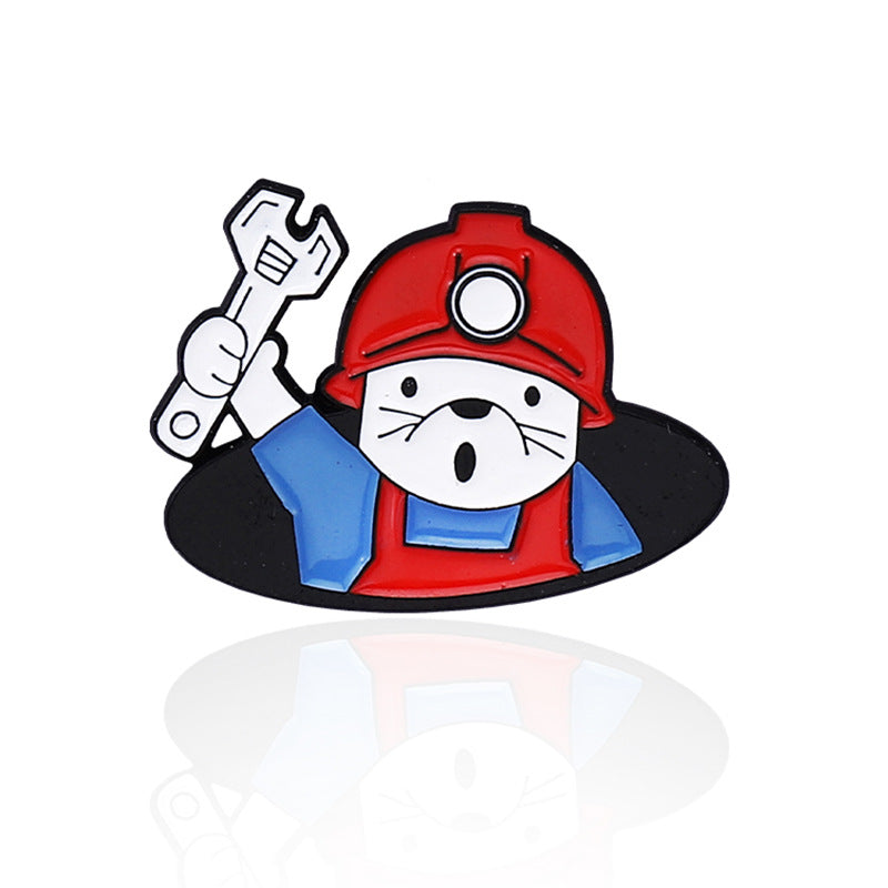 Cartoon Pin Made Of Alloy Featuring Stoving Varnish Craftsmanship