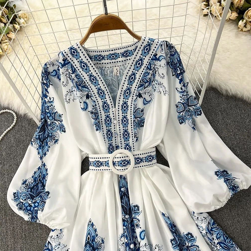 Women's Comfortable Casual Long Sleeve V Neck Regular Dress In Twilled Satin, Perfect For Holiday