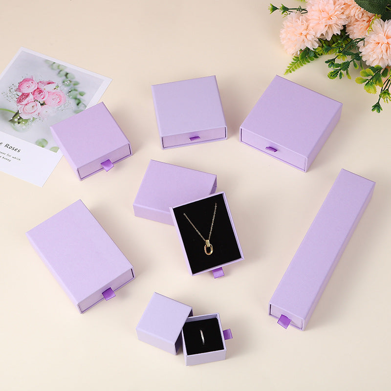 Fashion Solid Color Jewelry Box For Daily Use, Paper Material, 1 Piece