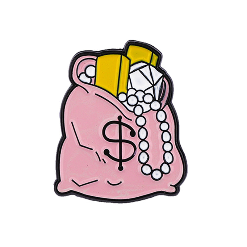 Dollar Pin Made Of Zinc Alloy With Stoving Varnish Finish