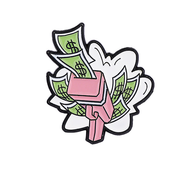 Dollar Pin Made Of Zinc Alloy With Stoving Varnish Finish