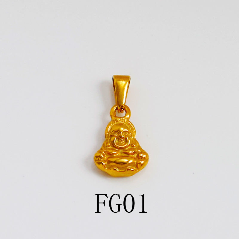1 Piece 304 Stainless Steel Real Gold Plated Solid Color Pendant DIY Jewelry Accessories