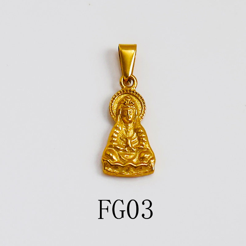 1 Piece 304 Stainless Steel Real Gold Plated Solid Color Pendant DIY Jewelry Accessories
