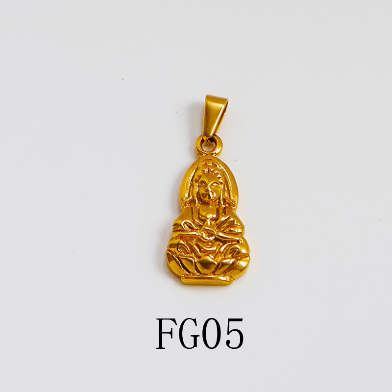 1 Piece 304 Stainless Steel Real Gold Plated Solid Color Pendant DIY Jewelry Accessories
