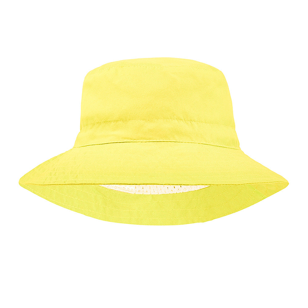 Fashion Solid Color Children Unisex Bucket Hat In 100% Fabric For Summer Wear