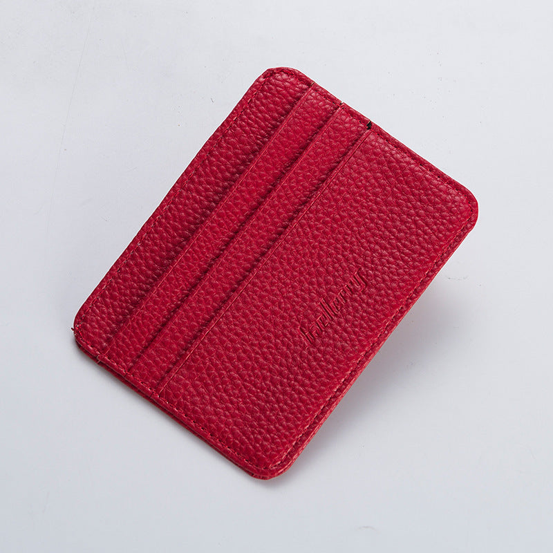 Men's Solid Color Corduroy Card Holder With Sewing Thread Detail, Wear-Resistant Design
