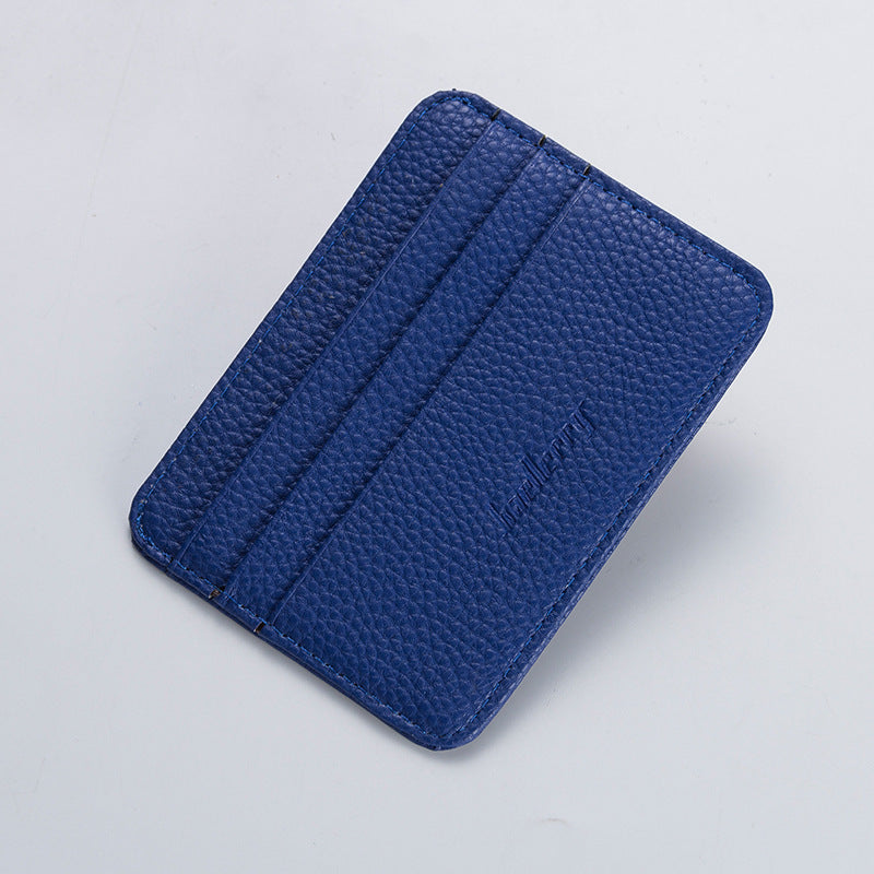 Men's Solid Color Corduroy Card Holder With Sewing Thread Detail, Wear-Resistant Design