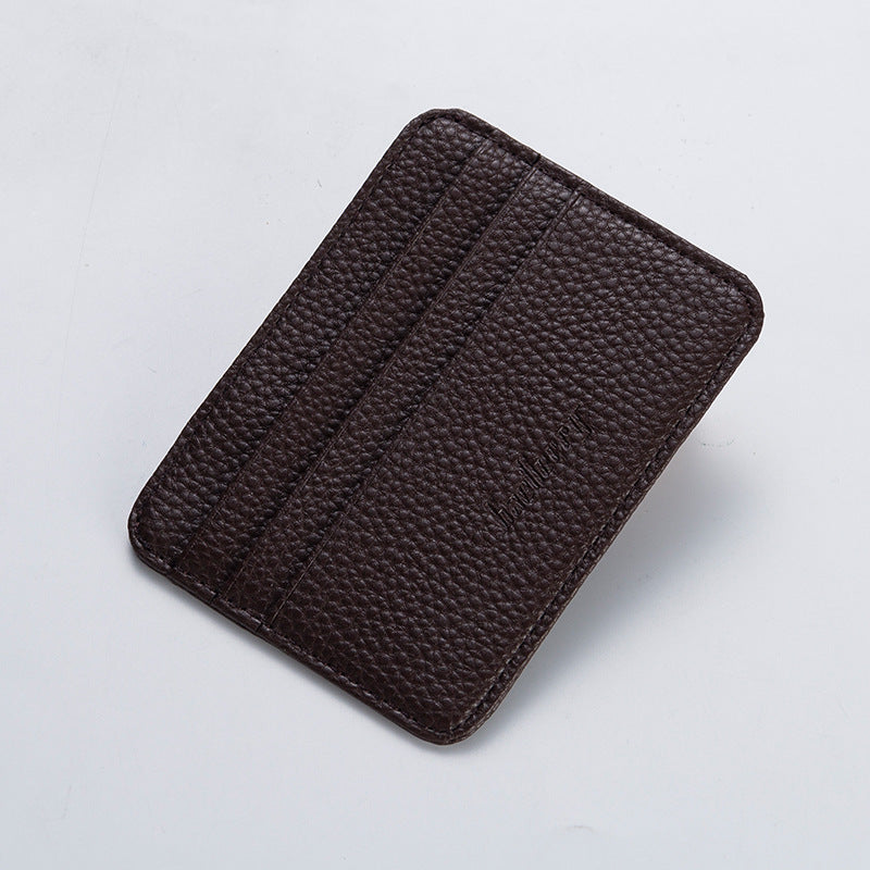 Men's Solid Color Corduroy Card Holder With Sewing Thread Detail, Wear-Resistant Design