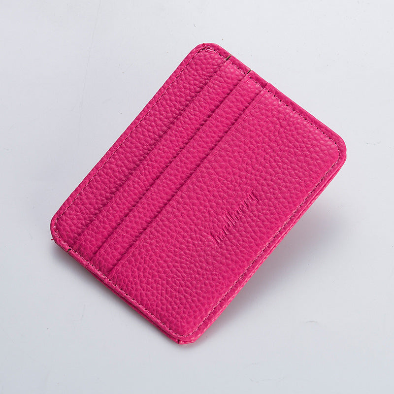 Men's Solid Color Corduroy Card Holder With Sewing Thread Detail, Wear-Resistant Design
