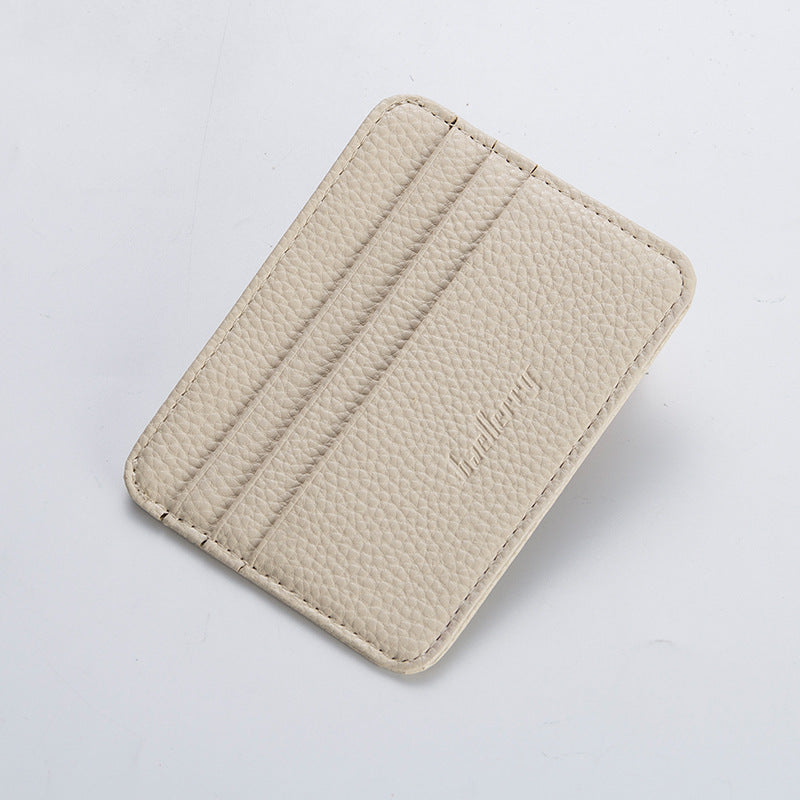 Men's Solid Color Corduroy Card Holder With Sewing Thread Detail, Wear-Resistant Design