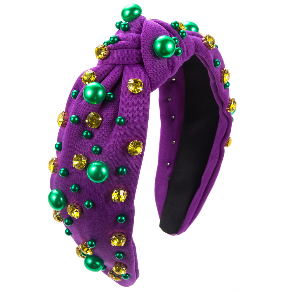 Heart Shape Spa Headband For Women In Cloth Material Featuring Rhinestones, Perfect For Valentine's Day Commute