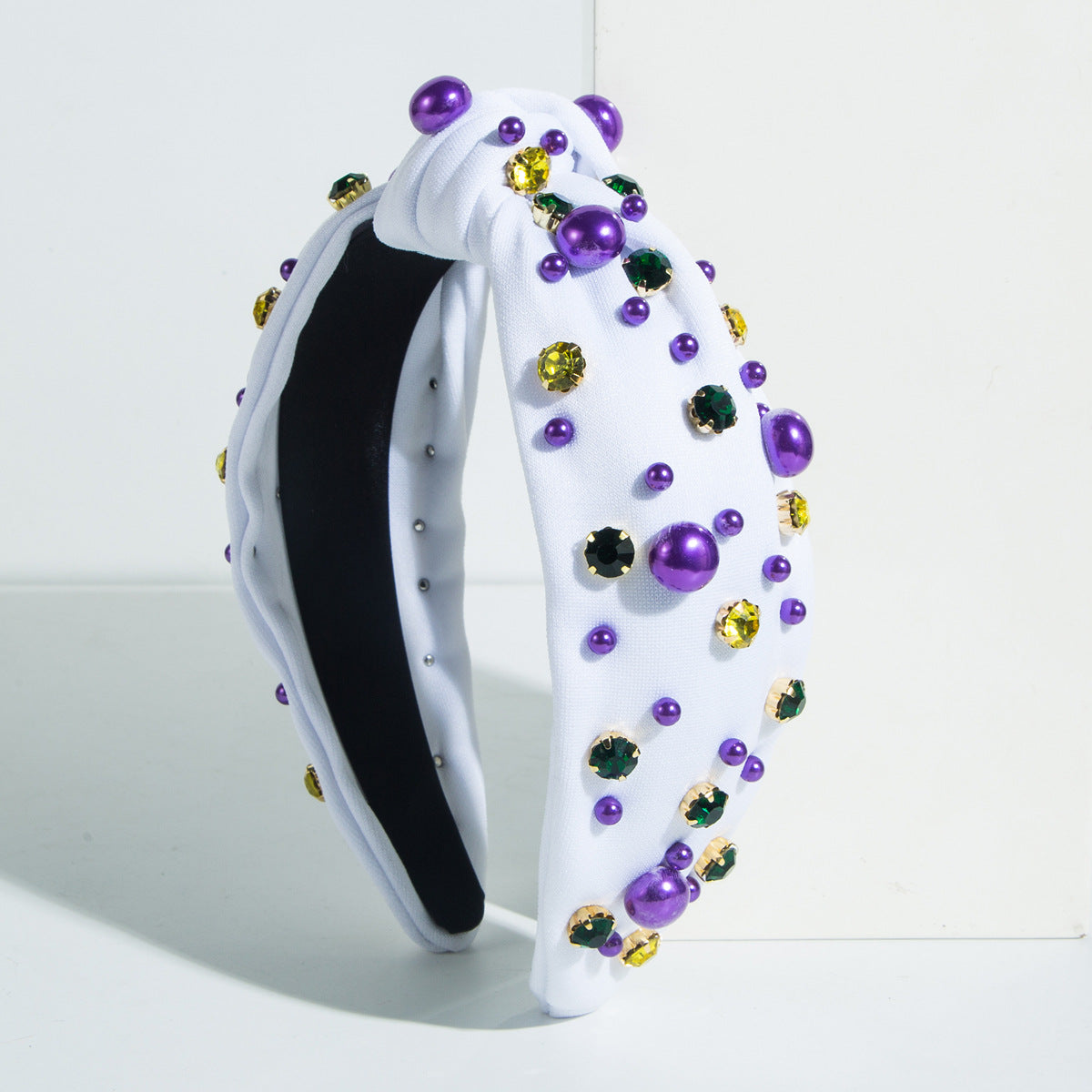 Heart Shape Spa Headband For Women In Cloth Material Featuring Rhinestones, Perfect For Valentine's Day Commute
