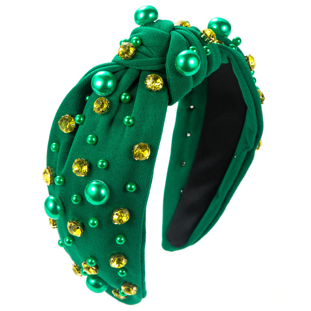 Heart Shape Spa Headband For Women In Cloth Material Featuring Rhinestones, Perfect For Valentine's Day Commute