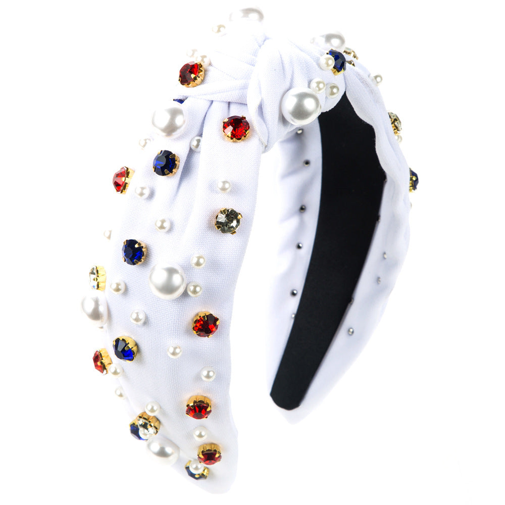 Heart Shape Spa Headband For Women In Cloth Material Featuring Rhinestones, Perfect For Valentine's Day Commute