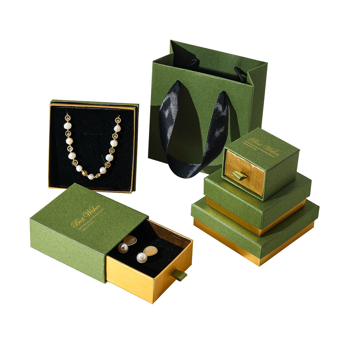 Luxurious Jewelry Packaging Featuring Elegant Hot Stamping Design