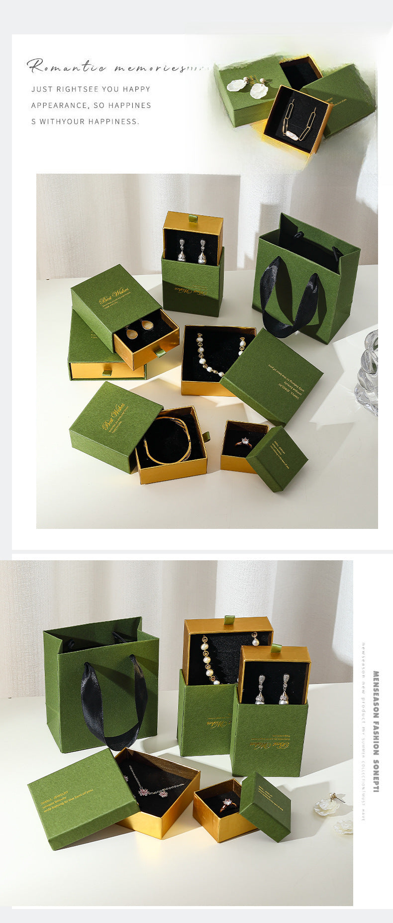 Luxurious Jewelry Packaging Featuring Elegant Hot Stamping Design