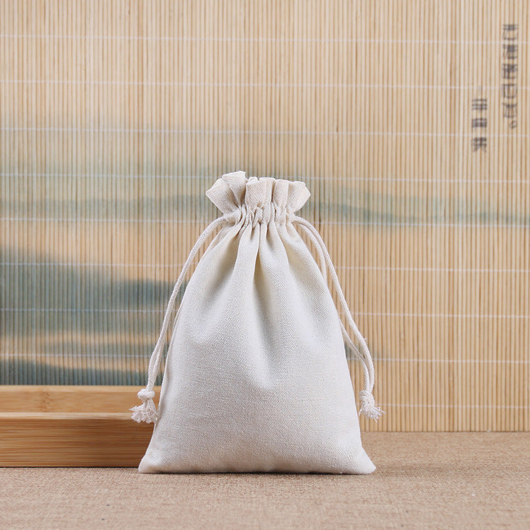 New Canvas Drawstring Bag Jewelry Packaging Bag Sachet Empty Bag Wenwan Cloth Bag Cotton And Linen Drawstring Bag Wholesale