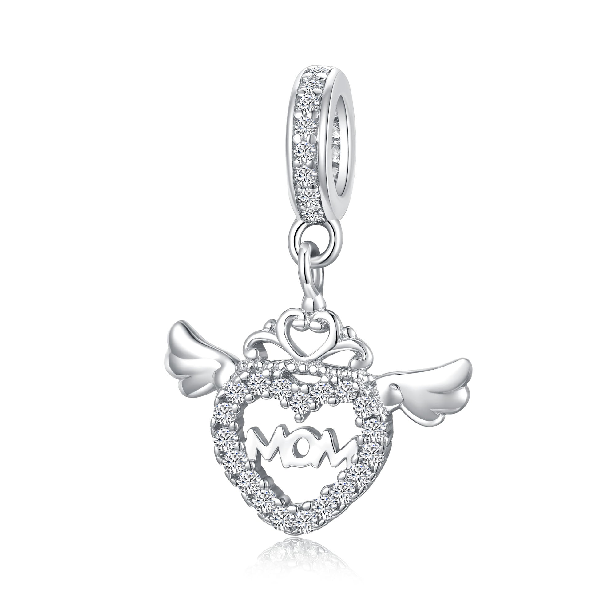 Angel Wings Pendant In 925 Sterling Silver With Electroplated Gold Plating Featuring Artificial Zircon Stone, 1 Piece