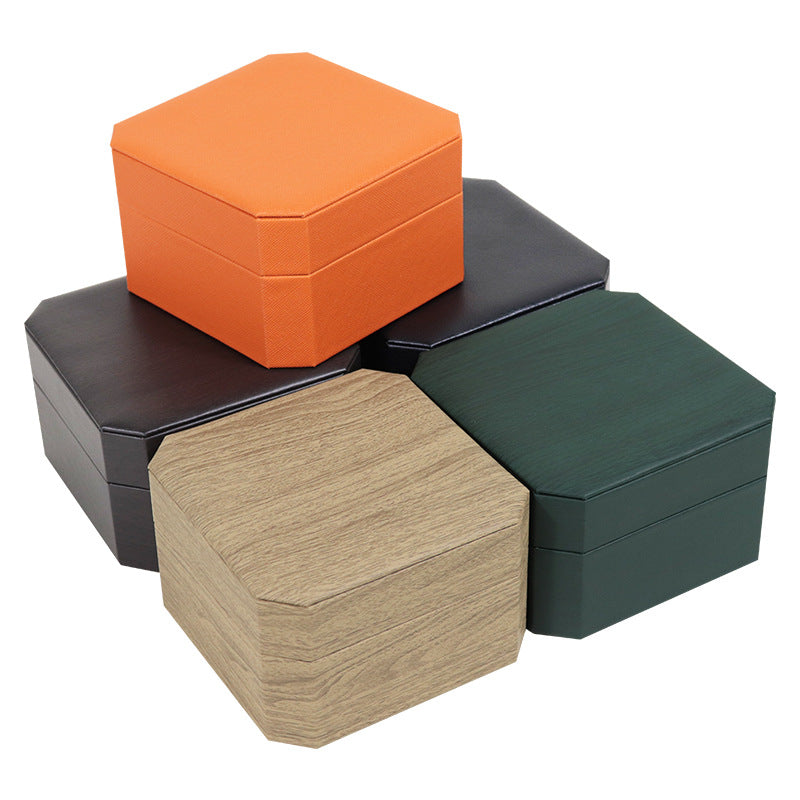 New PU Leather Octagonal Watch Box High-Grade Flip Case Watch Packaging Box Creative Unit Watch Box Wholesale