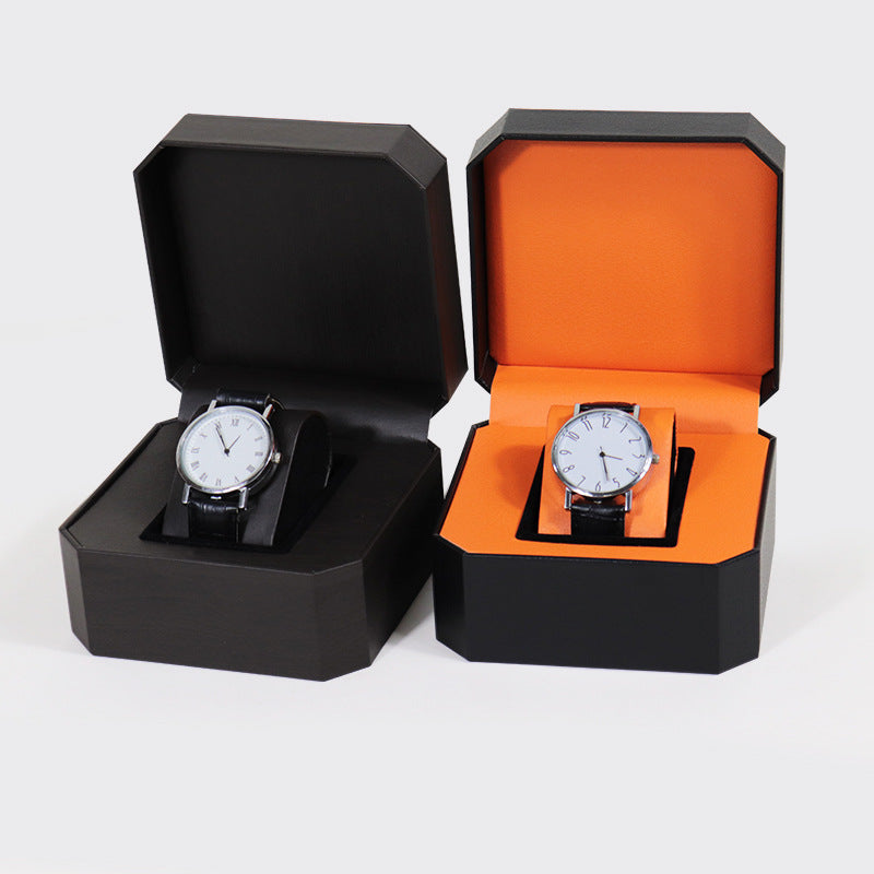 New PU Leather Octagonal Watch Box High-Grade Flip Case Watch Packaging Box Creative Unit Watch Box Wholesale