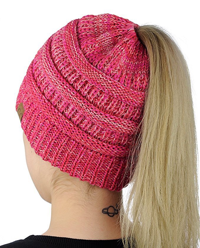 European-style Popular Hat Children's Winter Outdoor Warm Wool Empty Top Ponytail Knit Hat Baotou Hat  Outlet