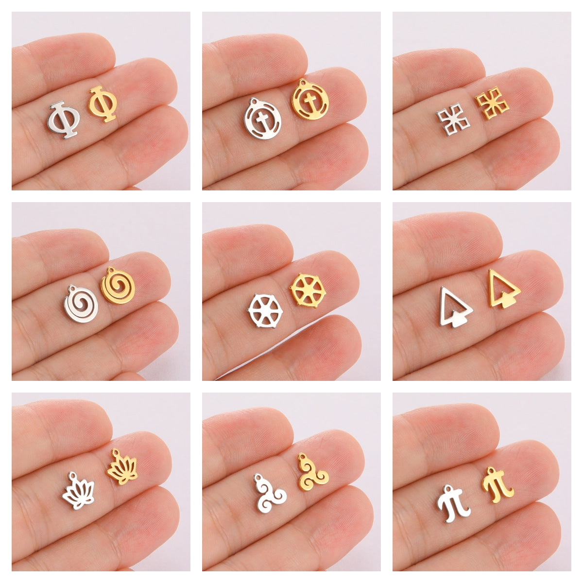 1 Piece 10*10mm 304 Stainless Steel Geometric Polished Pendant
