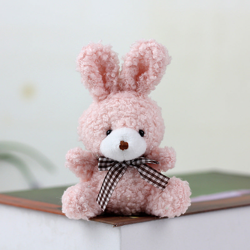 Cute Natural Pink Plush Rabbit Stuffed Animal Toy For Children Unisex