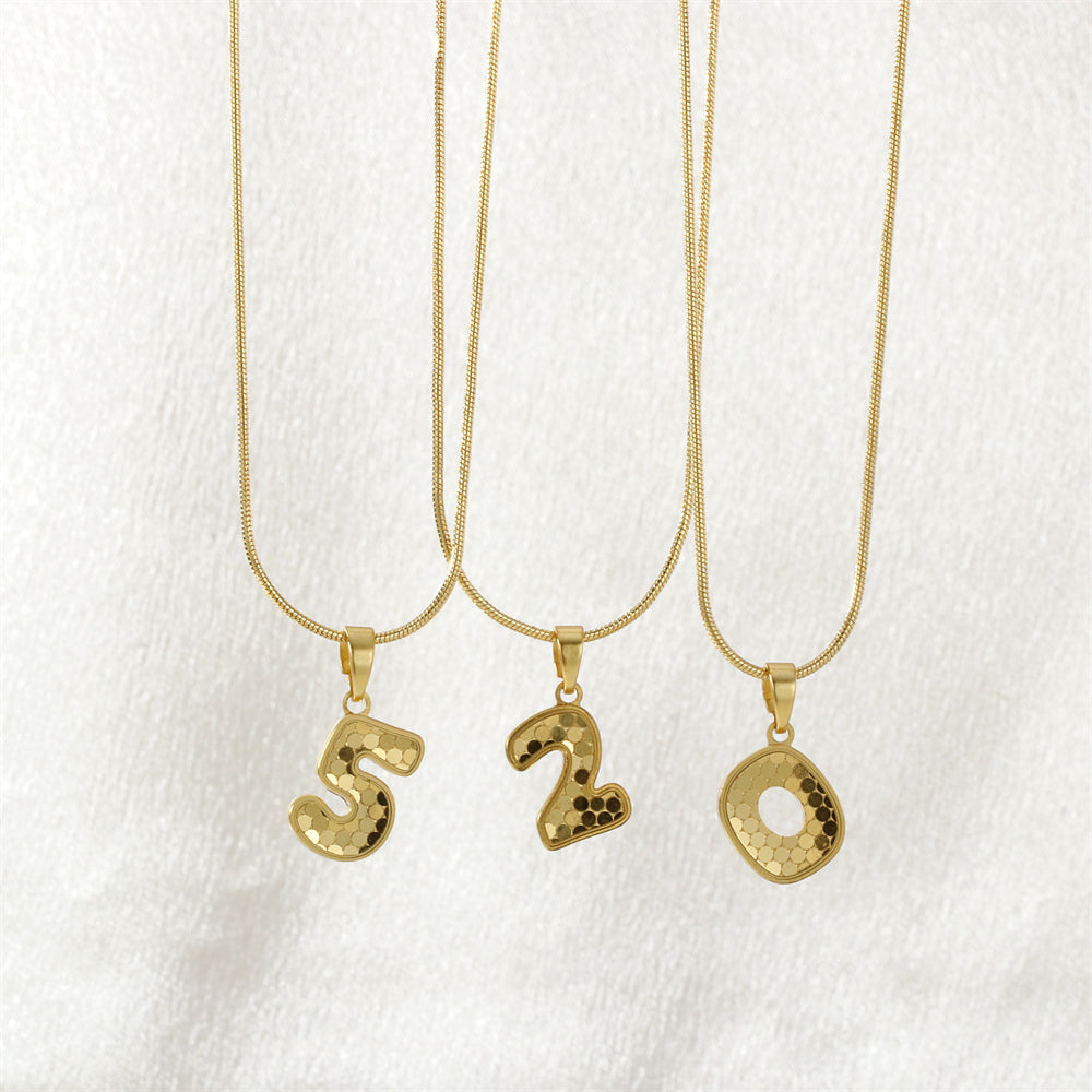 Electroplated Letter Necklace In IG Style With 18K Real Gold Plated Copper And Snake Chain