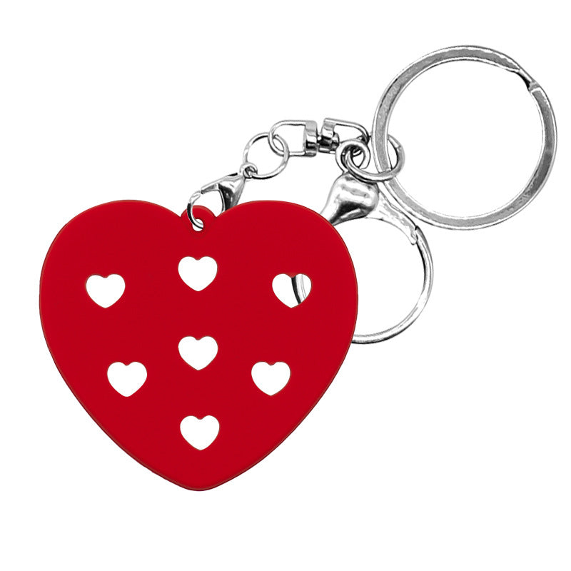 Cartoon Star PVC Soft Rubber Key Plate Car Decoration Pendant DIY Keychain Black White Dark Black