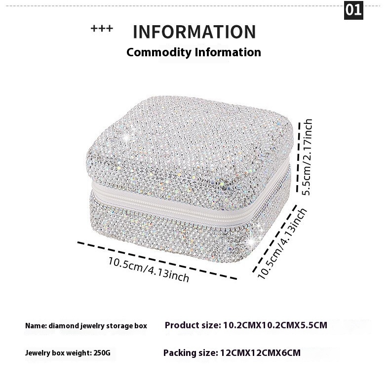 Glittery Jewelry Box Made Of Leather, Stylish And Durable Storage Solution