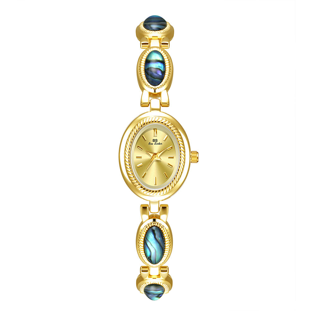 BS Is The New Hot-selling Factory Direct Foreign Trade Natural High-grade Black Gold Abalone Shell Live Bracelet Watch FA1835